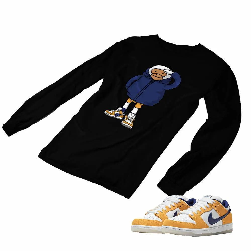 Nike SB Dunk Laser Orange Matching Custom Designed Long Sleeve T shirt ND 1-3-5