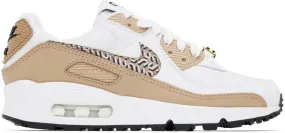 Nike White & Beige Air Max 90 Sneakers