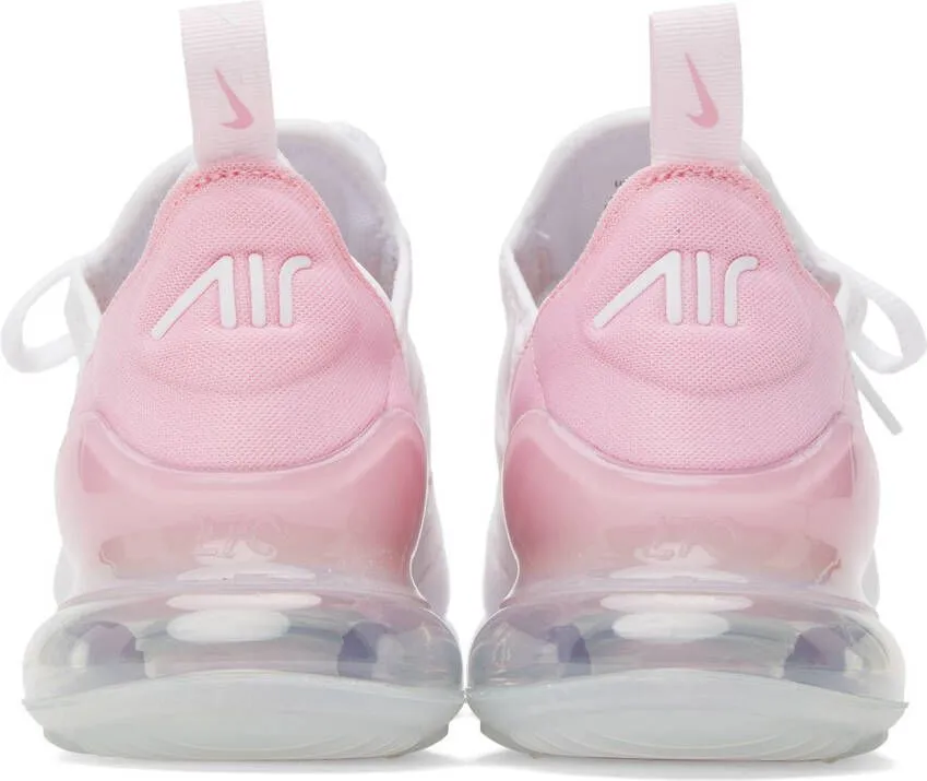 Nike White & Pink Air Max 270 Sneakers