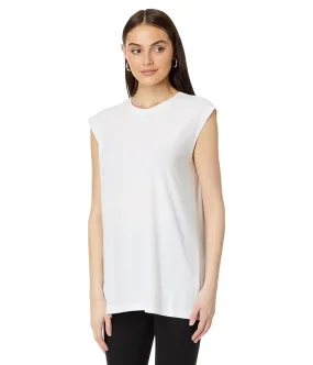 Norma Kamali SLEEVELESS BOYFRIEND CREWNECK TOP Women's