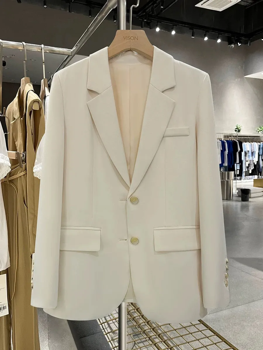 Off-white French simple small suit jacket for women 2024 new spring and autumn commuting hot style this year's popular suit