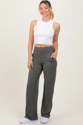 Olive Straight Leg Yoga Pants