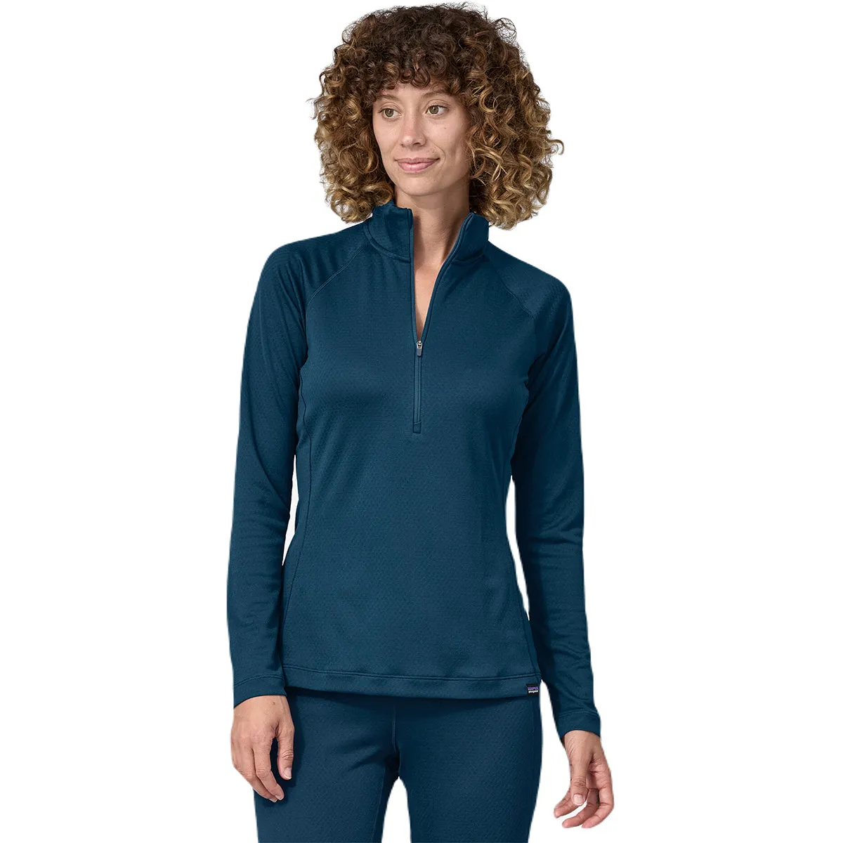 Patagonia Women's Lagom Blue Capilene Midweight Zip Neck