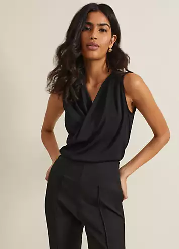 Phase Eight Sutton Sleeveless Drape Rib Top | Kaleidoscope