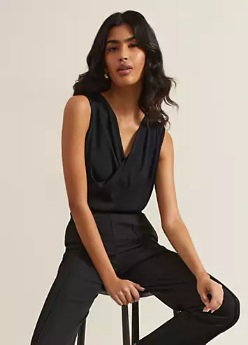 Phase Eight Sutton Sleeveless Drape Rib Top | Kaleidoscope