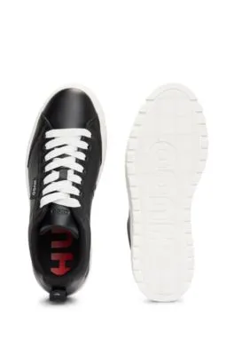 Platform-sole trainers with logo flag and signature details