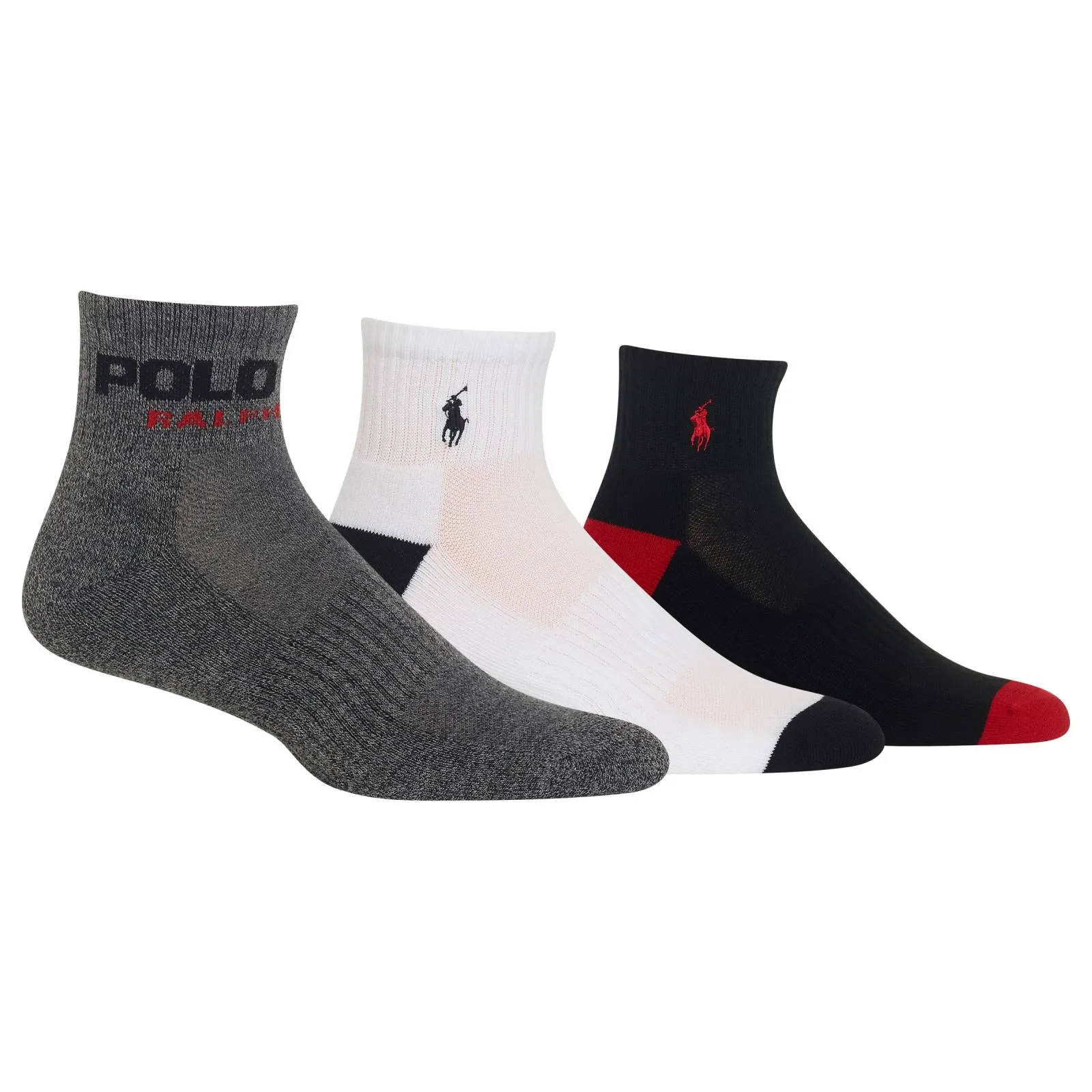 Polo Ralph Lauren Men's 3-Pack Polo Sport Ankle Quarter Sock