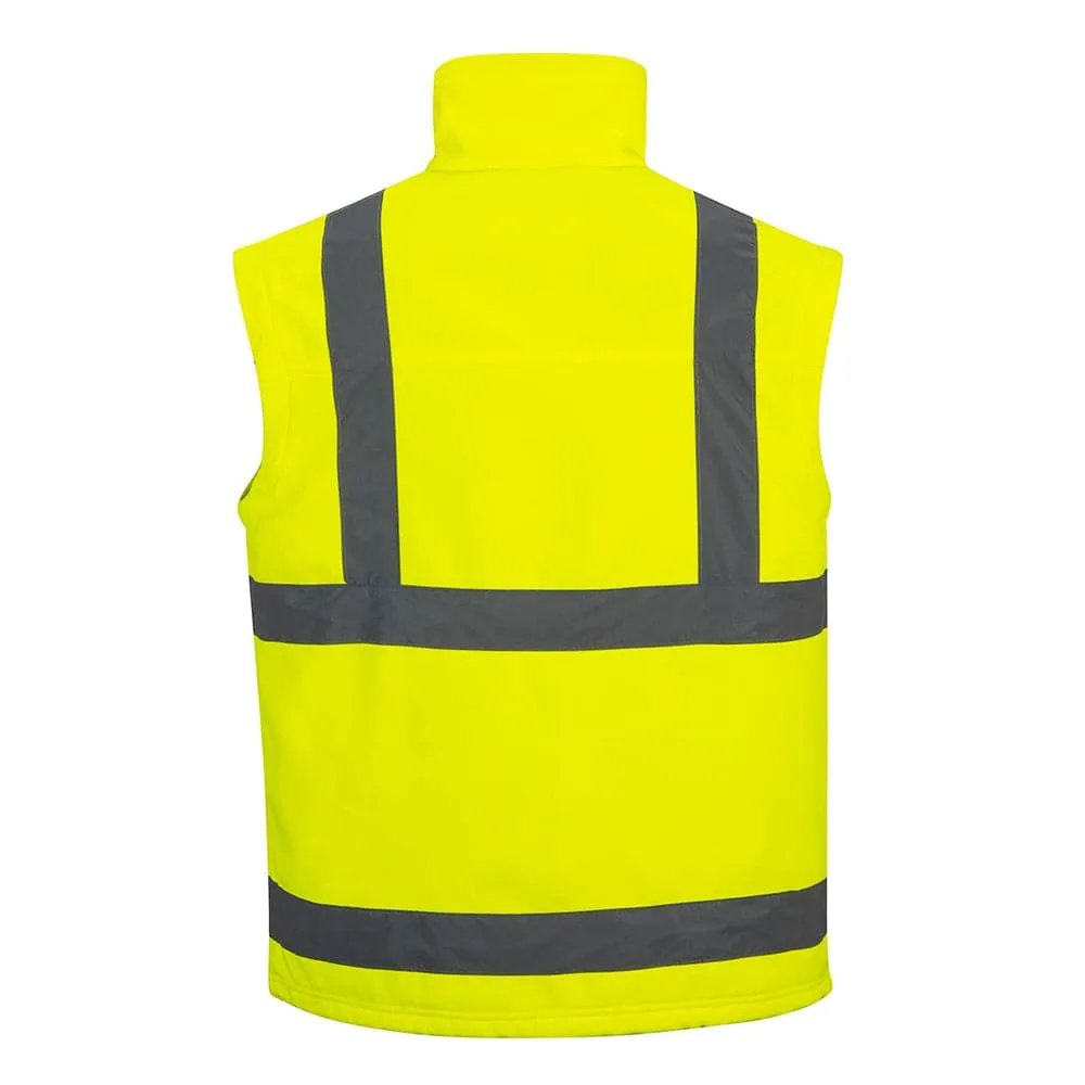 Portwest S428 Hi-Vis Softshell 3 in 1 Water Resistant Jacket Gilet Detachable Sleeves