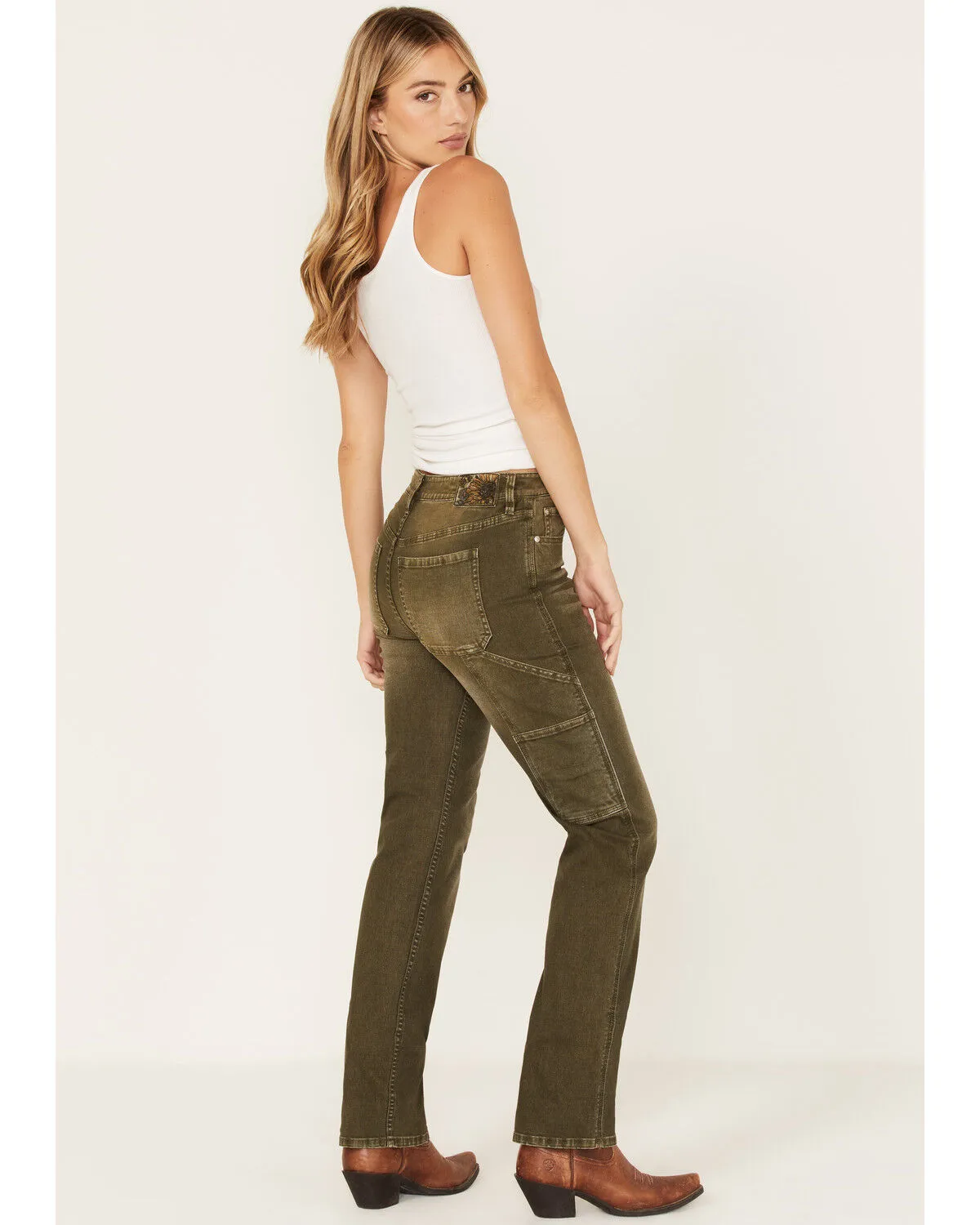 Product Name:  Cleo + Wolf Women's High Rise Cargo Straight Jeans