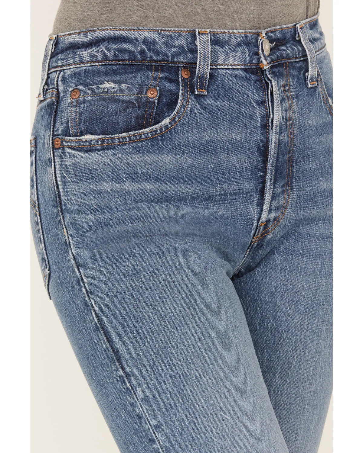 Product Name:  Levi's Women's Medium Wash 501 Worn In Jeans