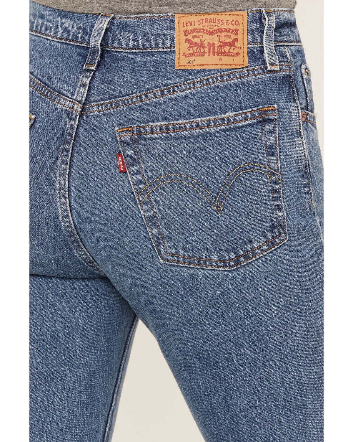 Product Name:  Levi's Women's Medium Wash 501 Worn In Jeans