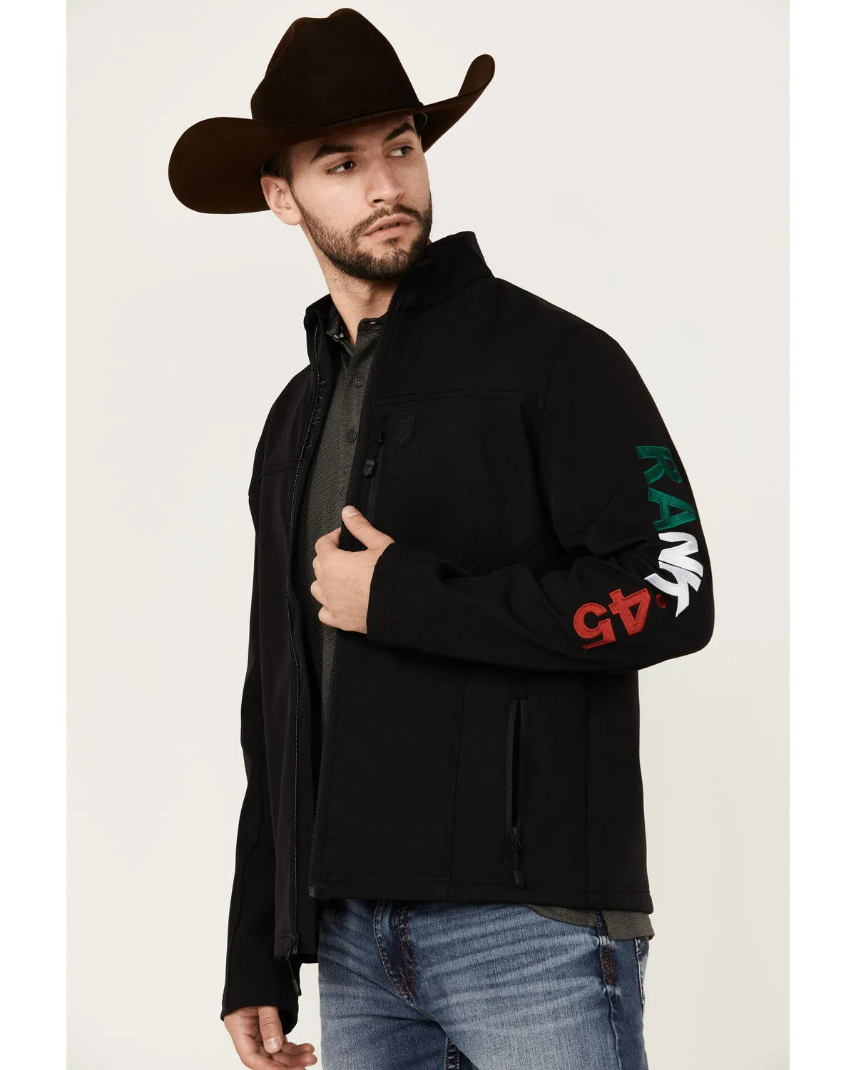 RANK 45® Men's Mexico Embroidered Seal Softshell Jacket