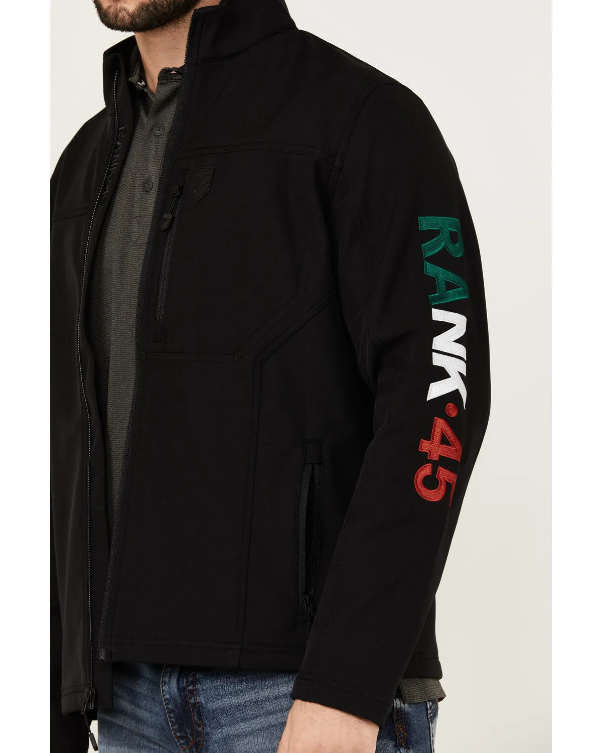 RANK 45® Men's Mexico Embroidered Seal Softshell Jacket