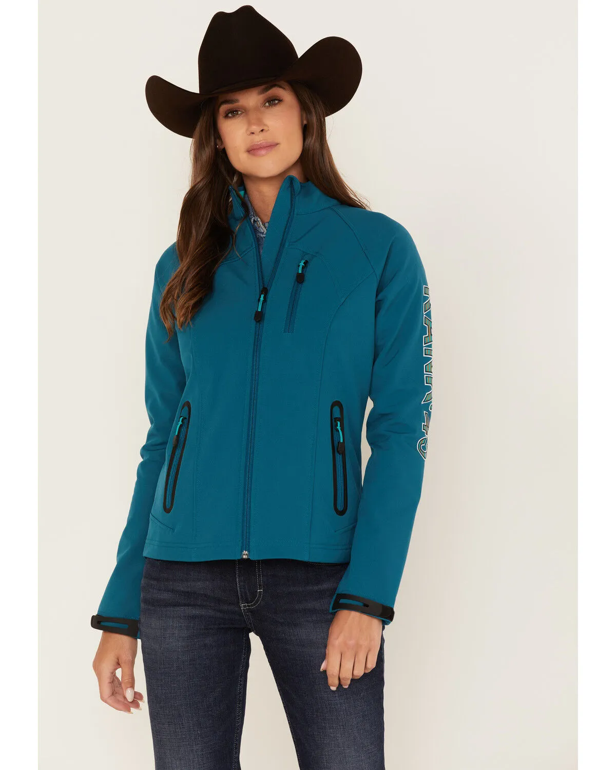 RANK 45® Women's Walla Striped Logo Softshell Jacket