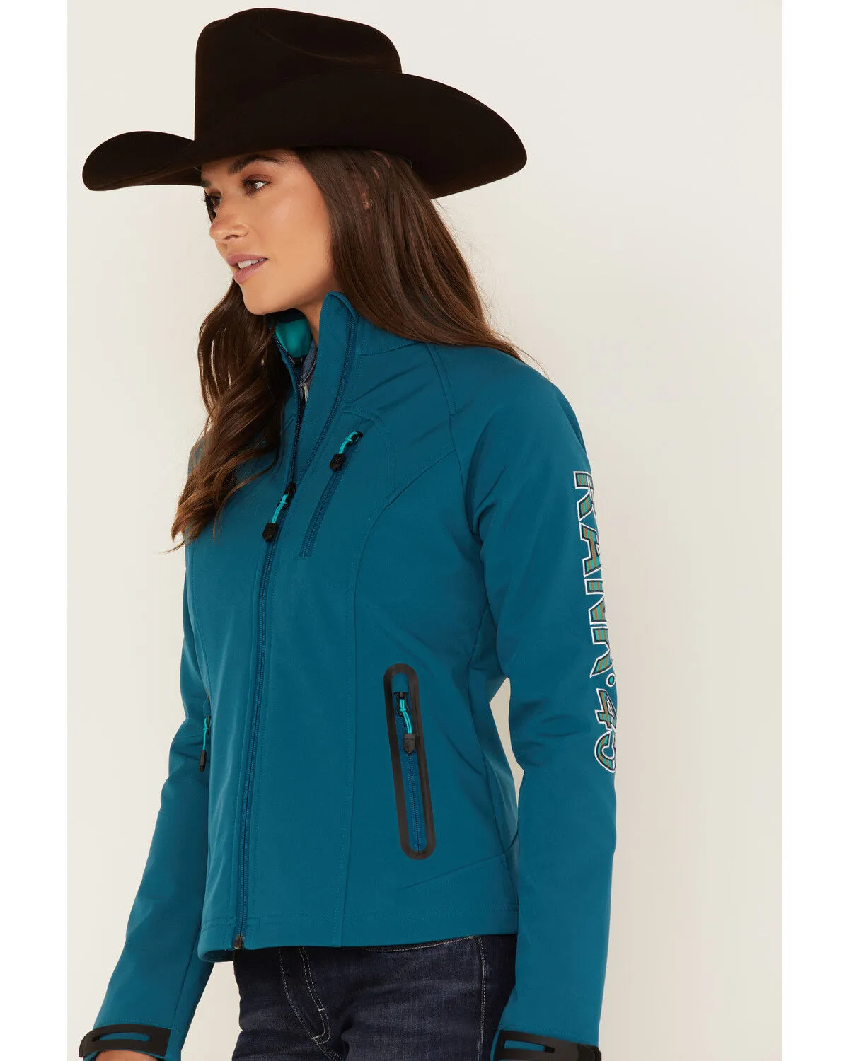 RANK 45® Women's Walla Striped Logo Softshell Jacket