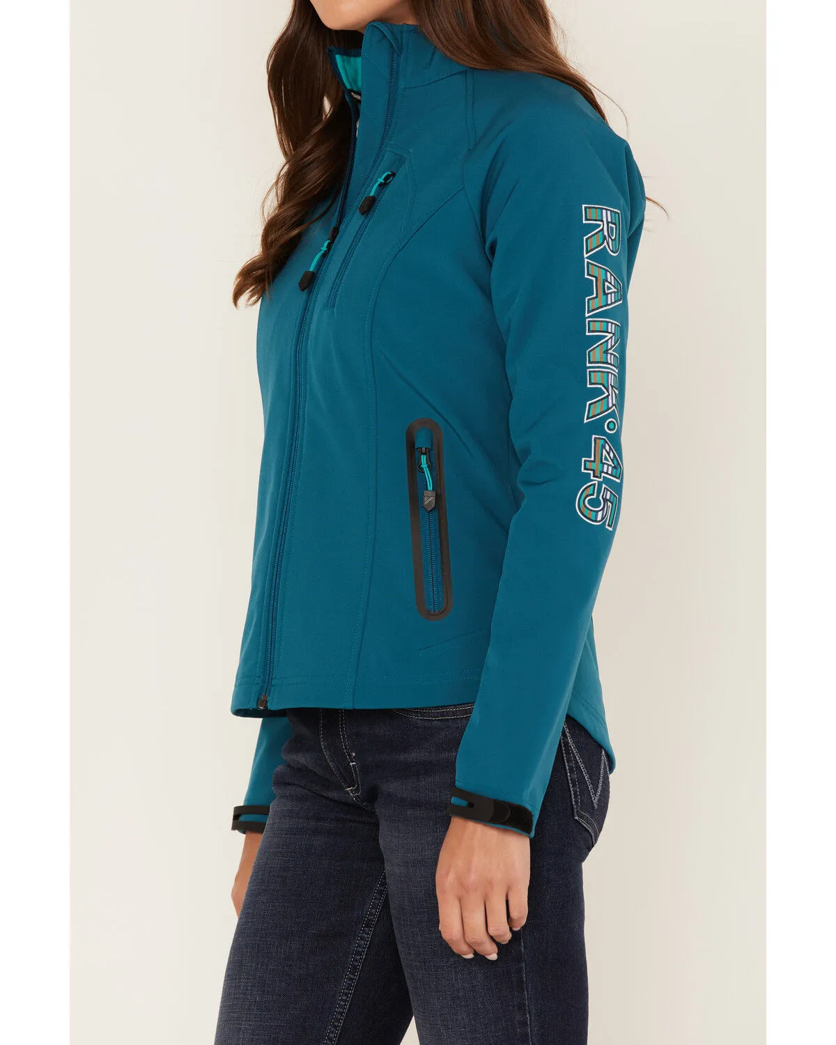 RANK 45® Women's Walla Striped Logo Softshell Jacket