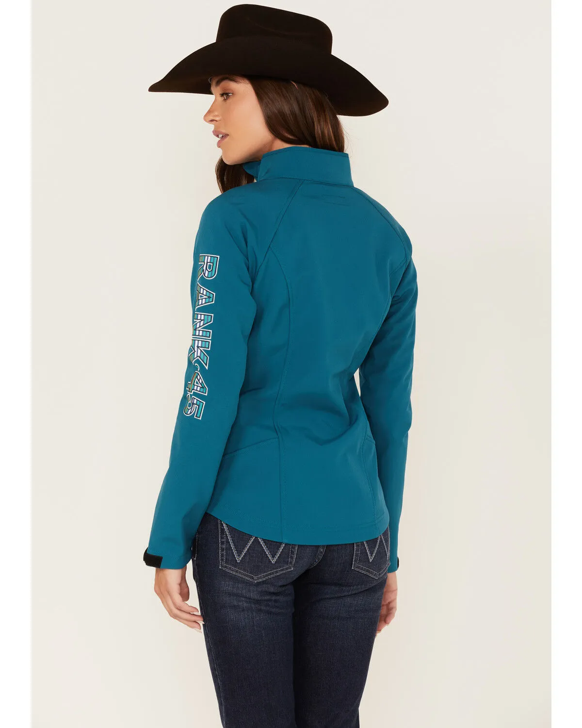 RANK 45® Women's Walla Striped Logo Softshell Jacket