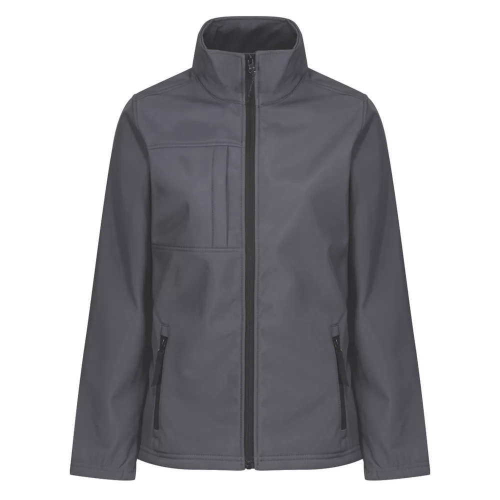 Regatta Octagon Womens Softshell Jacket Seal Grey (Black) Size 12 - Screwfix