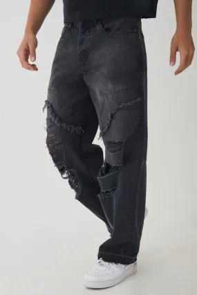 Relaxed Fit Ripped Distressed Carpenter Jeans