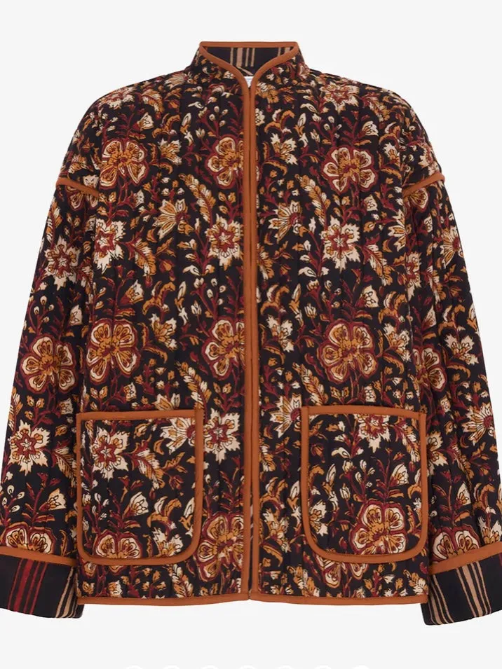 Sacs of Ashbourne   Pink City Prints Tan Jaal Penny Jacket