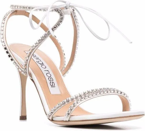 Sergio Rossi rhinestone-embellished sandals White