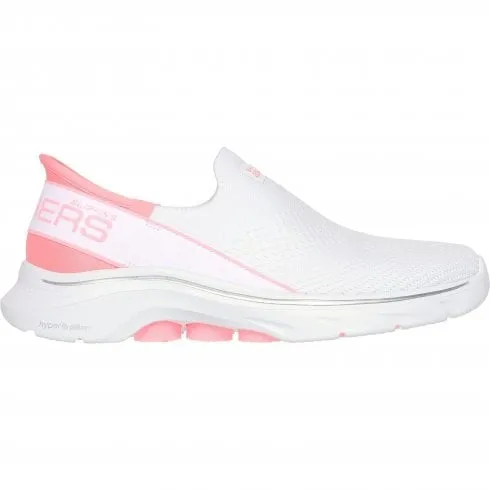 Skechers GO WALK 7 - Mia | White/Pink | Womens Slip Ins Trainers