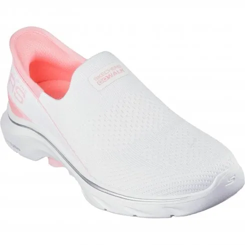 Skechers GO WALK 7 - Mia | White/Pink | Womens Slip Ins Trainers