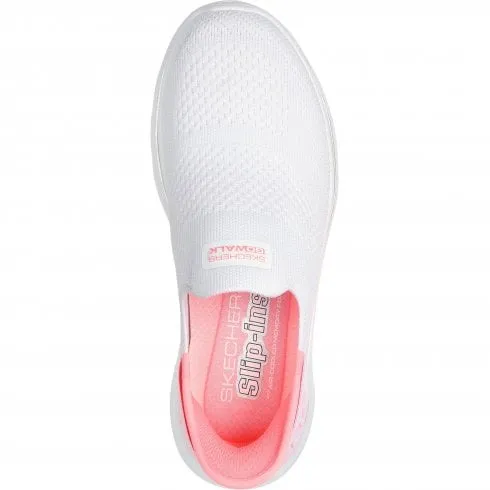 Skechers GO WALK 7 - Mia | White/Pink | Womens Slip Ins Trainers