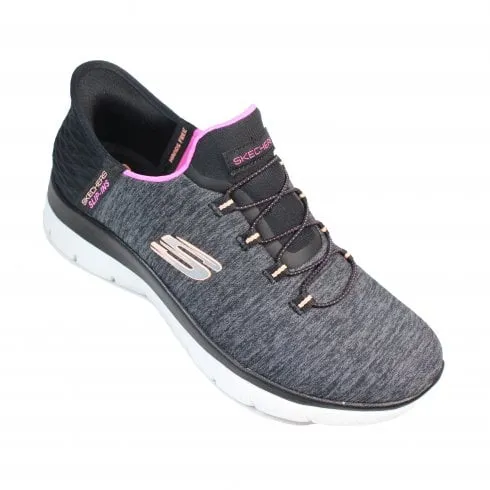 Skechers Slip-ins: Summits - Dazzling Haze | Black/Multi | Womens Slip On Trainers