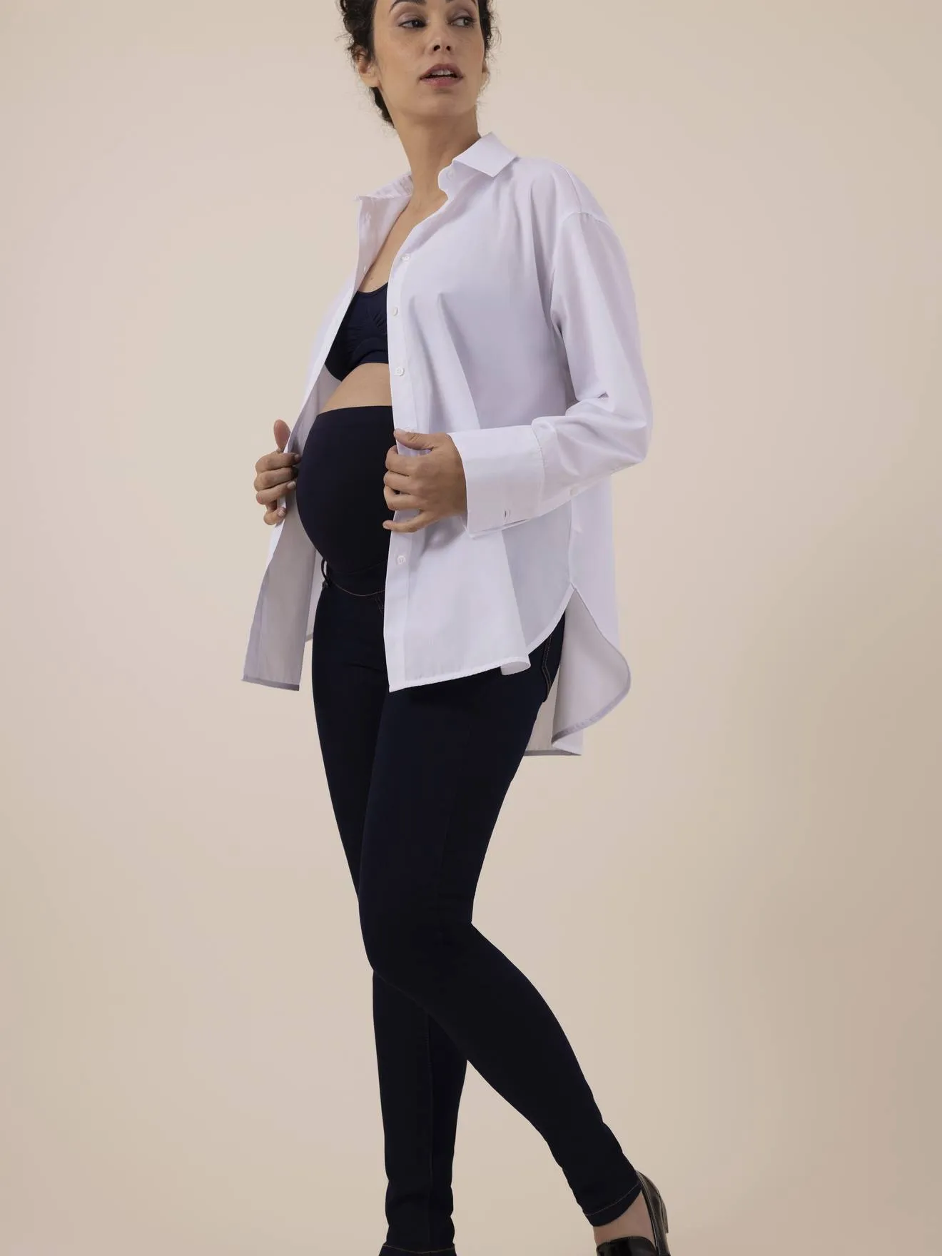 Slim Leg Jeans for Maternity, Seamless Belly Band, Clint by ENVIE DE FRAISE - denim blue