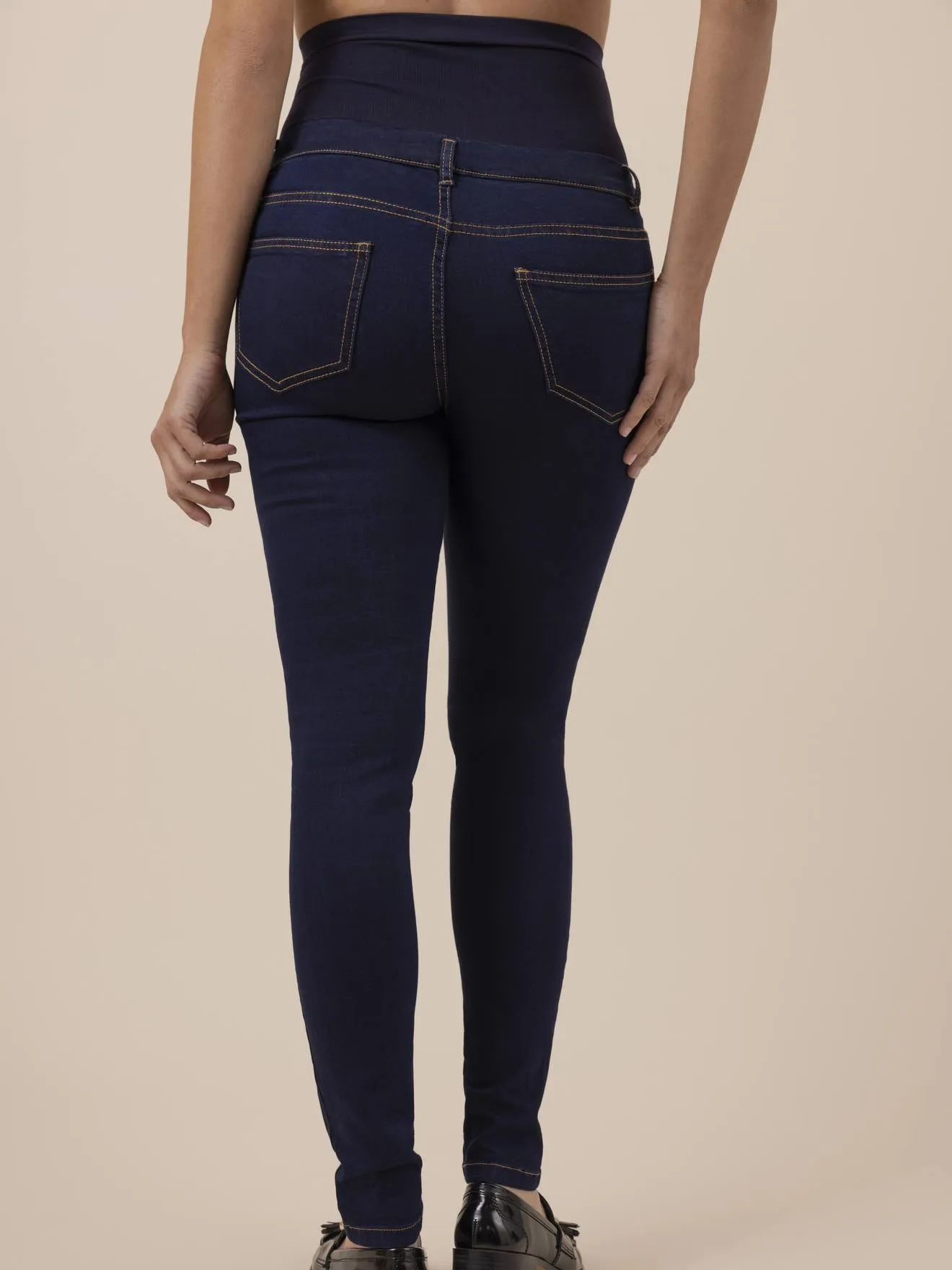 Slim Leg Jeans for Maternity, Seamless Belly Band, Clint by ENVIE DE FRAISE - denim blue