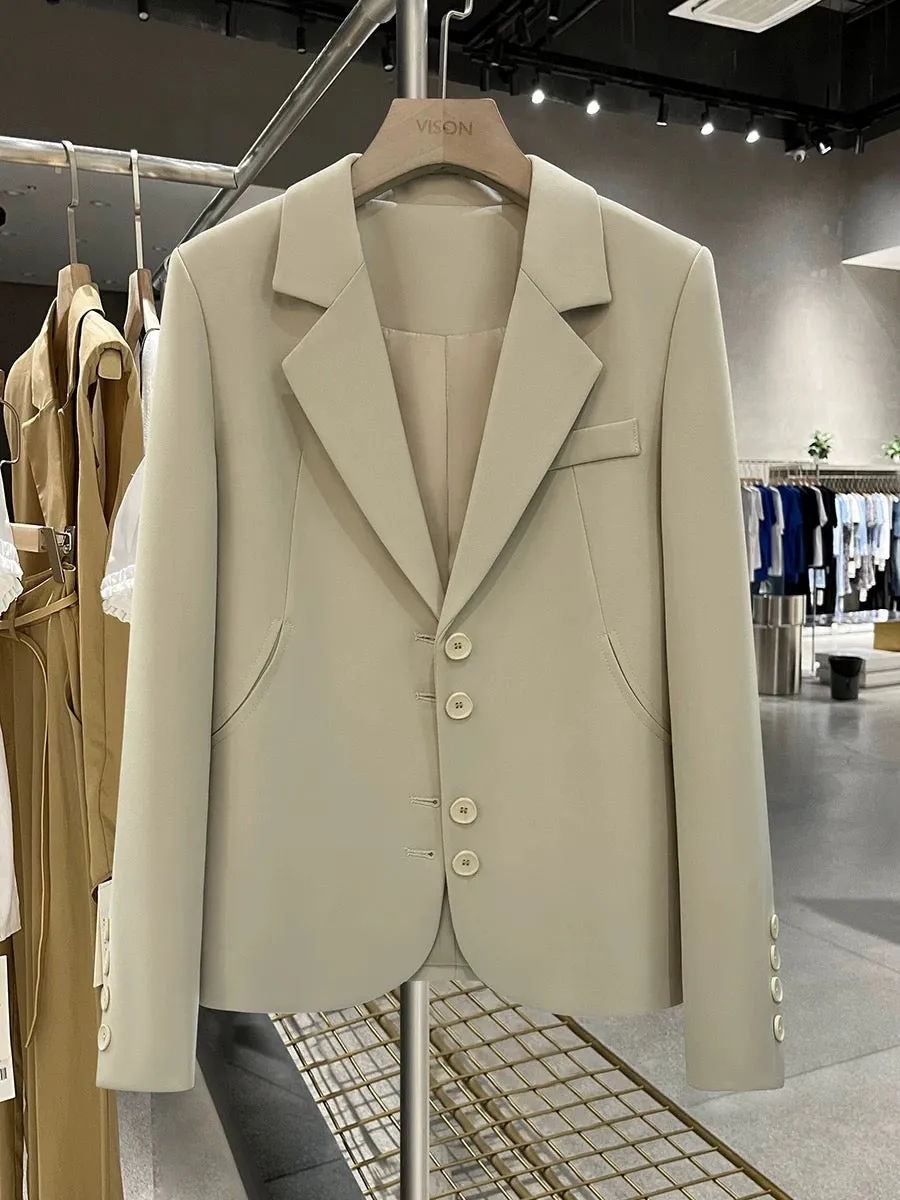 Small short Korean style suit jacket for women 2024 new spring and autumn commuting French design texture suit trend