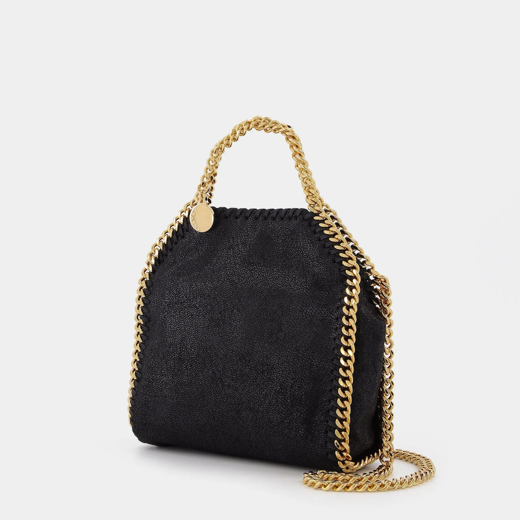 Stella McCartney  Falabella Tiny Tote in black synthetic leather