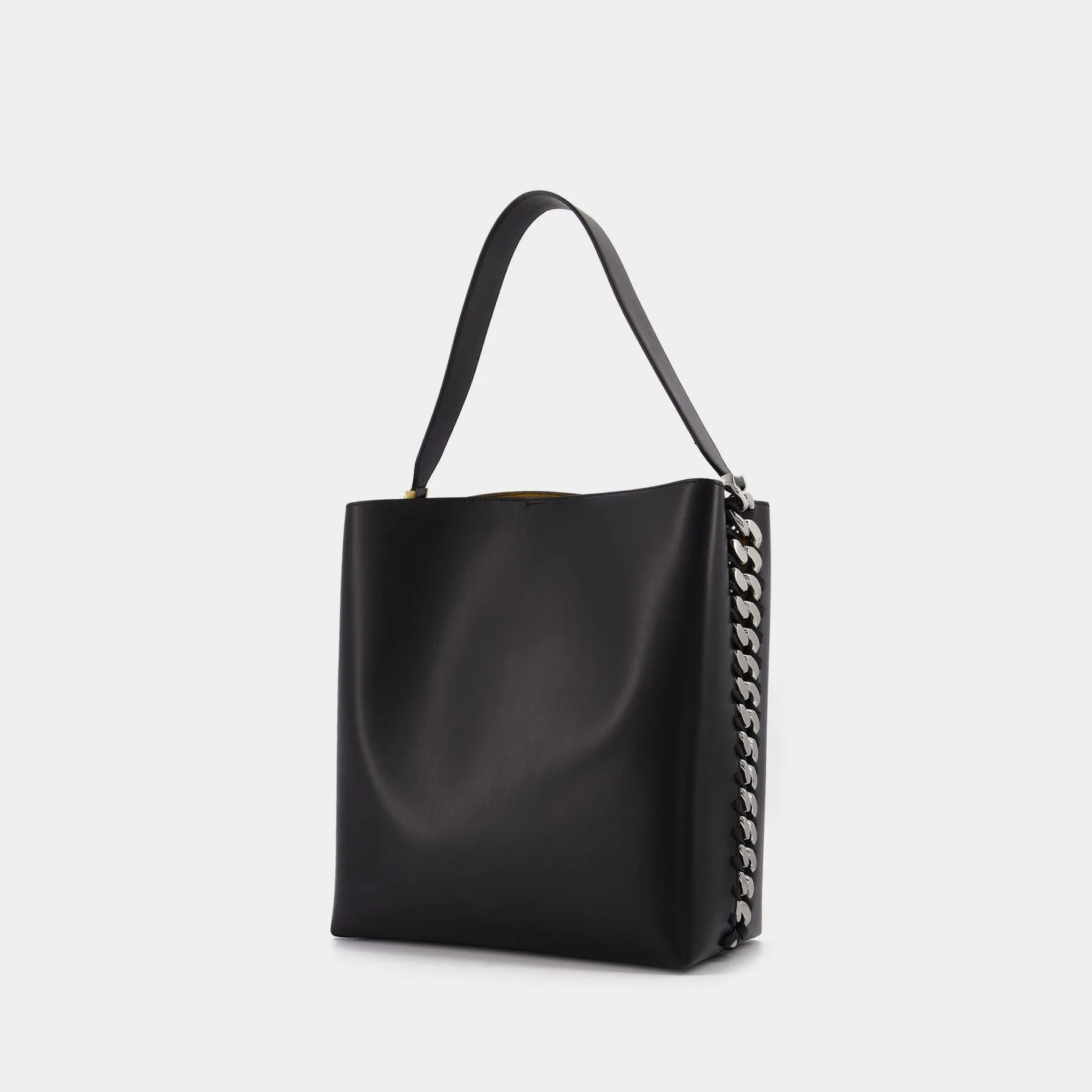 Stella McCartney  Frayme Tote in black synthetic leather