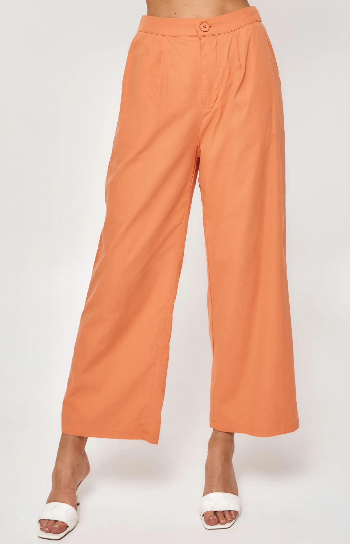 Straight Leg Textured Pants with Waistband (WPA216A)