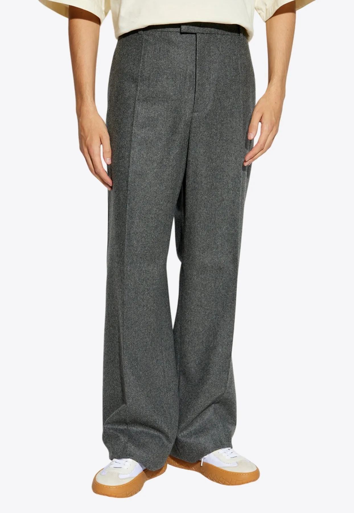 Straight-Leg Wool Pants