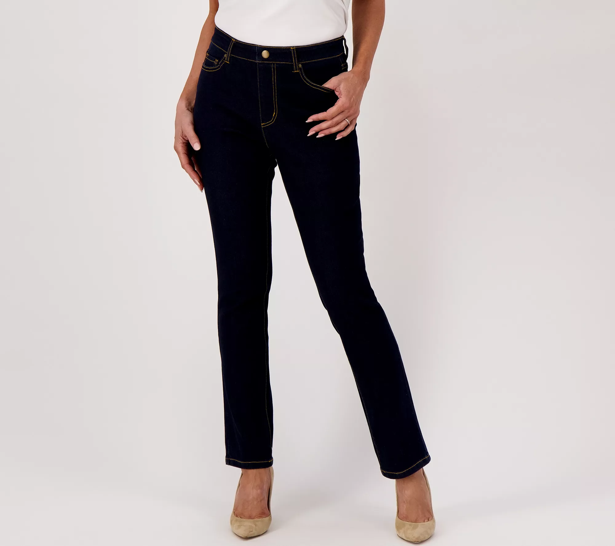 Studio Park x Jayne Brown Petite Straight Leg Jeans with Tummy Panel