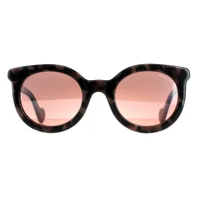 Sunglasses | Round Coloured Havana Bordeaux Mirror  ML0015 | Moncler