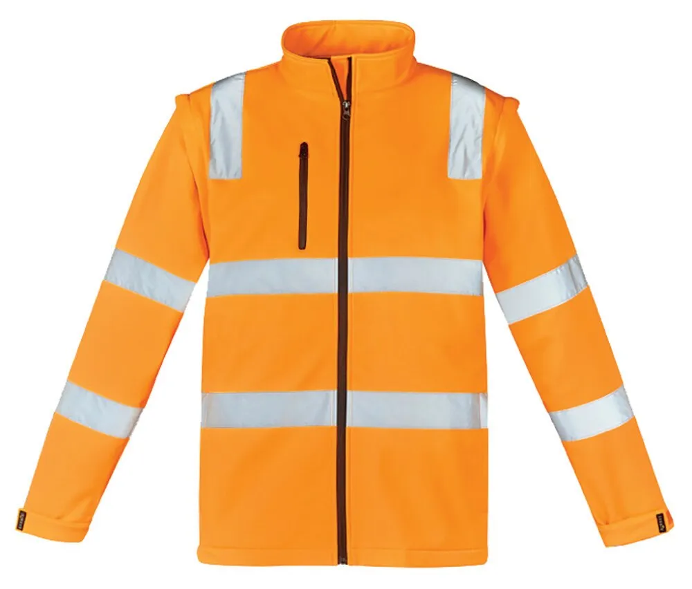 SYZMIK ZJ780 9401042565099 Jacket - Unisex - Softshell Taped - Vic Rail - 2-In-1 - Hi-Vis - Orange - 2XS