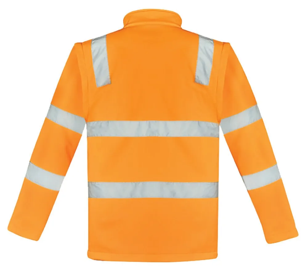 SYZMIK ZJ780 9401042565099 Jacket - Unisex - Softshell Taped - Vic Rail - 2-In-1 - Hi-Vis - Orange - 2XS