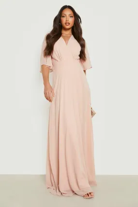 Tall Angel Sleeve Wrap Bridesmaid Dress