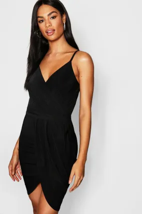 Tall Disco Slinky Wrap Drape Dress