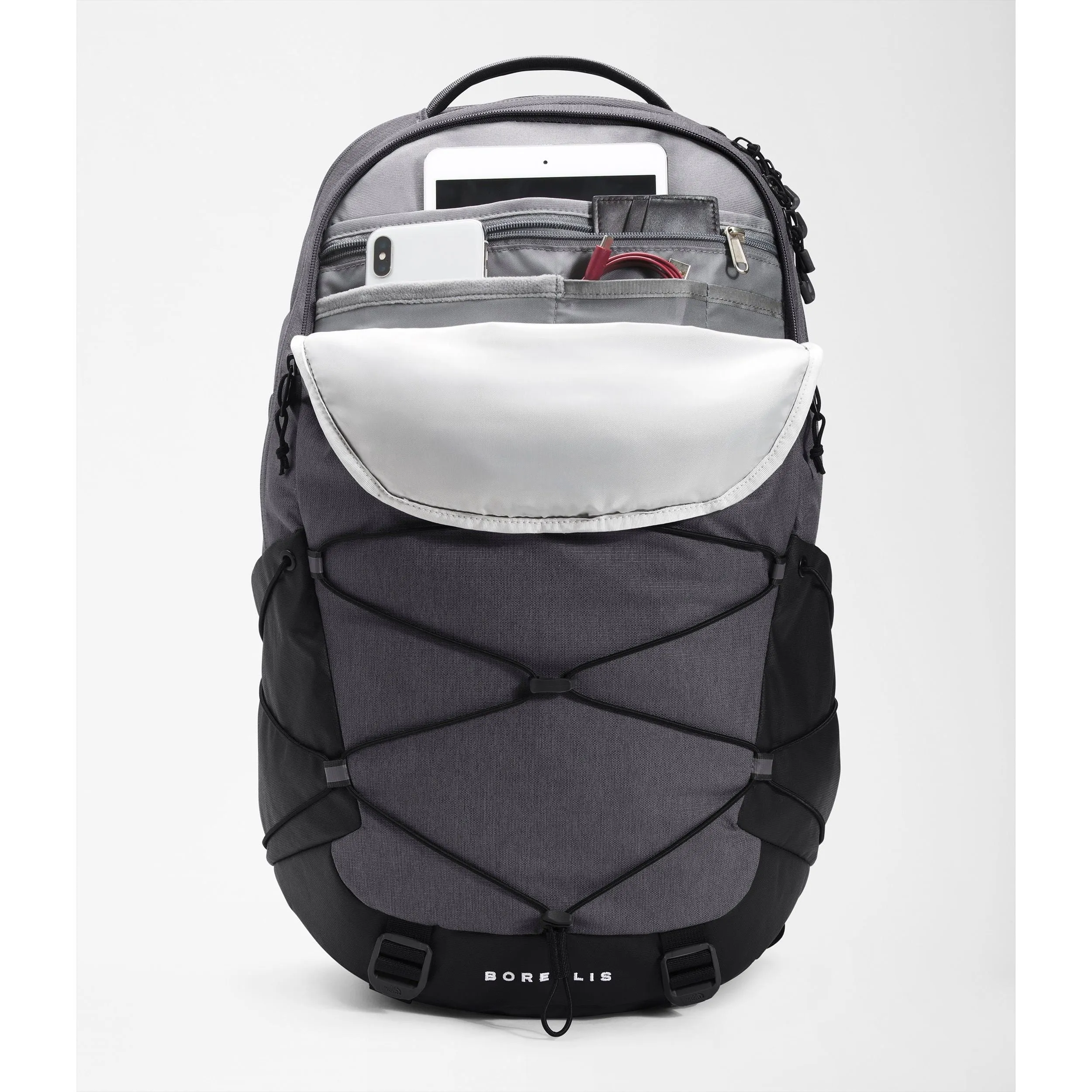 The North Face Borealis Backpack in Asphalt Grey Light Heather/TNF Black