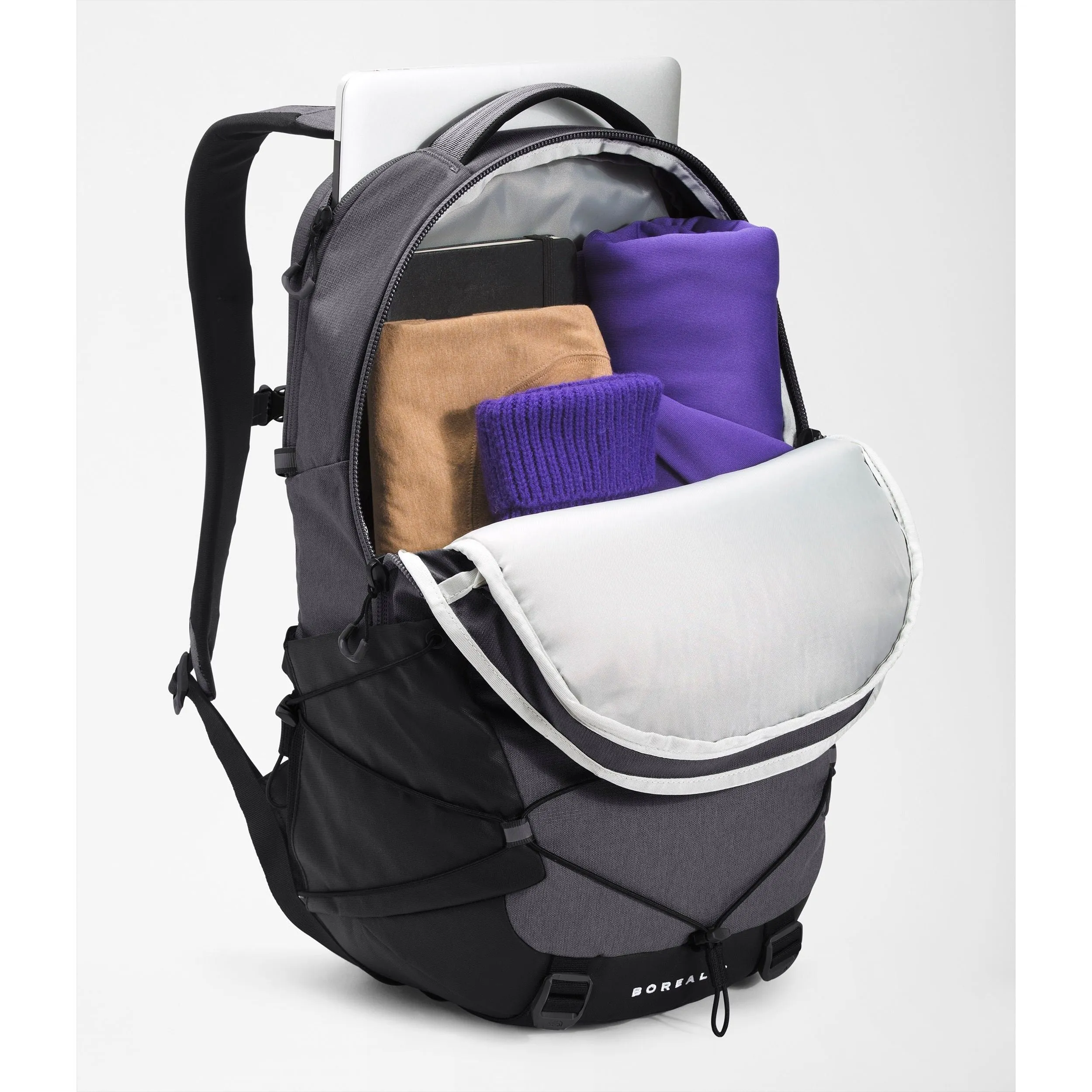 The North Face Borealis Backpack in Asphalt Grey Light Heather/TNF Black