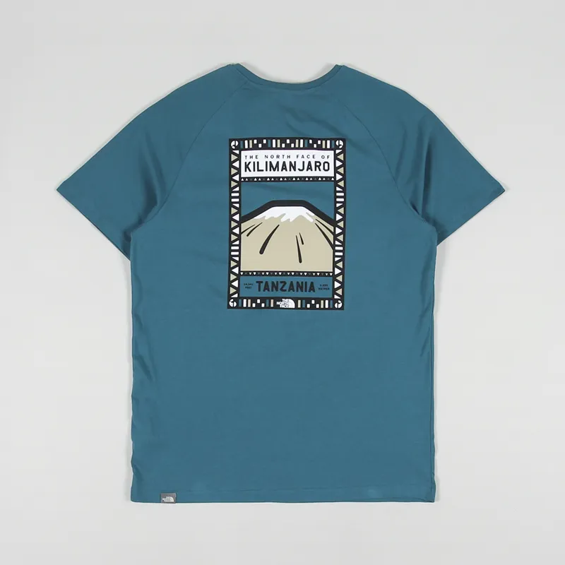 The North Face North Faces T Shirt Kilimanjaro Blue Coral Gravel