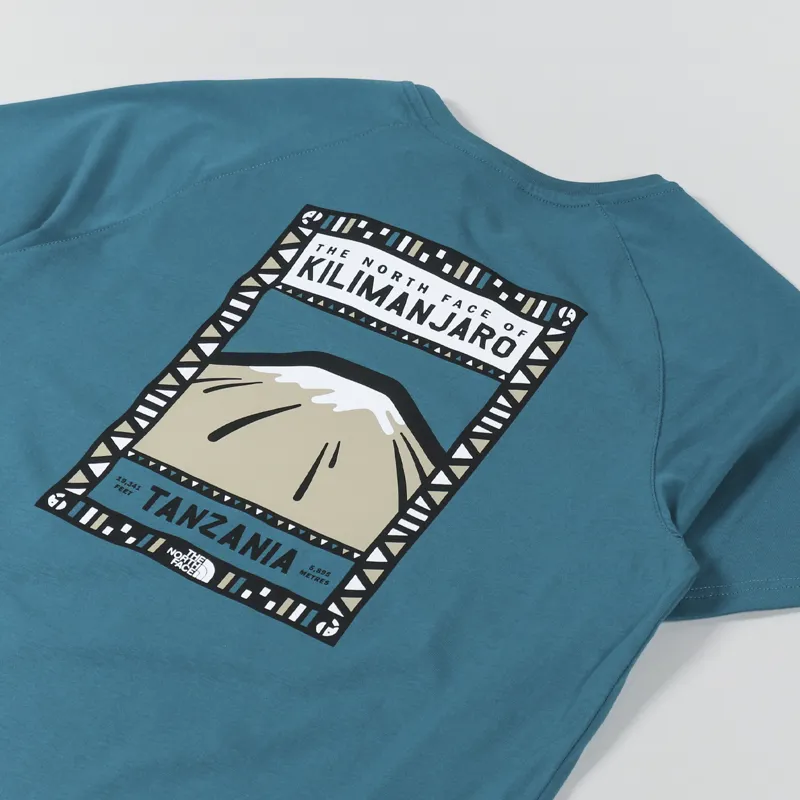 The North Face North Faces T Shirt Kilimanjaro Blue Coral Gravel