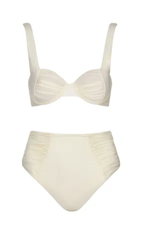 Top De Bikini Pula Ivory & Bottom De Bikini Tali Ivory