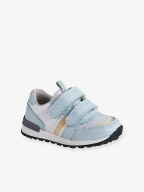 Touch-Fastening Trainers for Baby Girls, Runner-Style - blue light solid with design