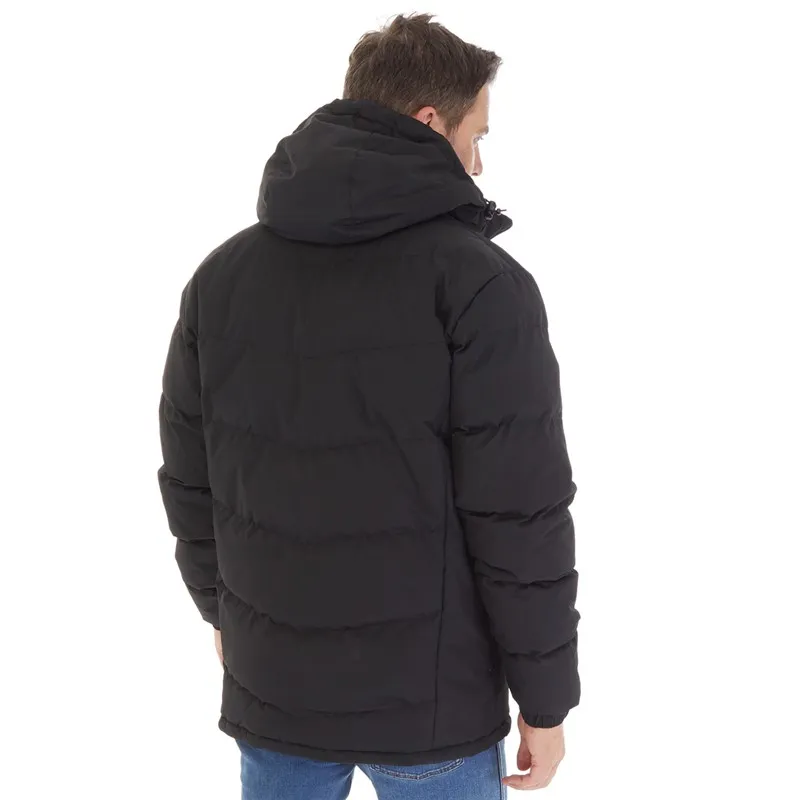 Trespass Mens Farsley Padded Hooded Waterproof Jacket Black