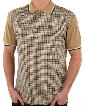 Trojan Houndstooth Panel Polo Camel